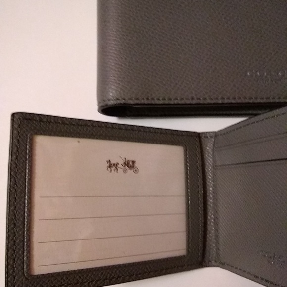 NWT Coach CROSSGRAIN MEN COMPACT ID LEATHER WALLET - Picture 2 of 6